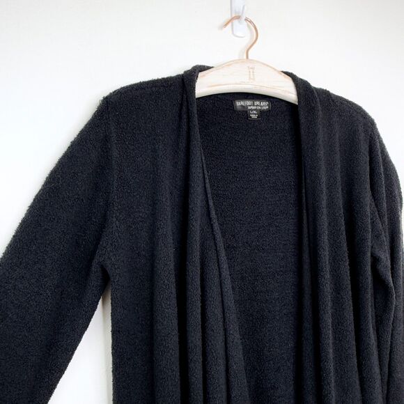 Barefoot Dreams Bamboo Chic Lite Knit Open Waterfall Cardigan Large/XL Black - Picture 7 of 11